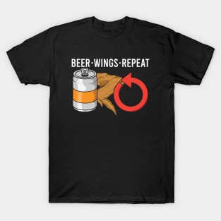 Chicken Wings Beer Repeat Fast Food Lover Gift T-Shirt